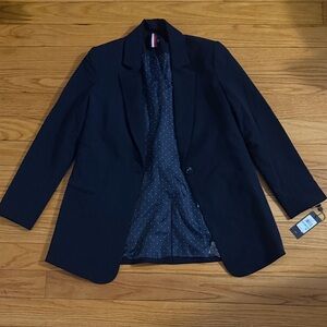Tommy Hilfiger Navy Jacket with White Polka Dot Lining